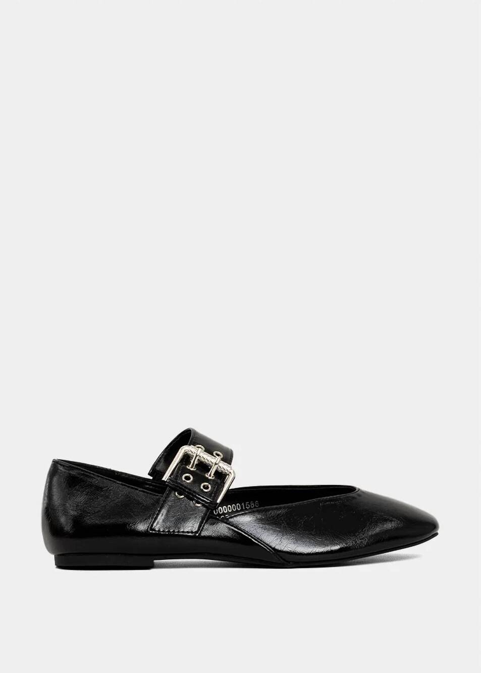NEW SHU SHOP women's aspen flat shoes in black